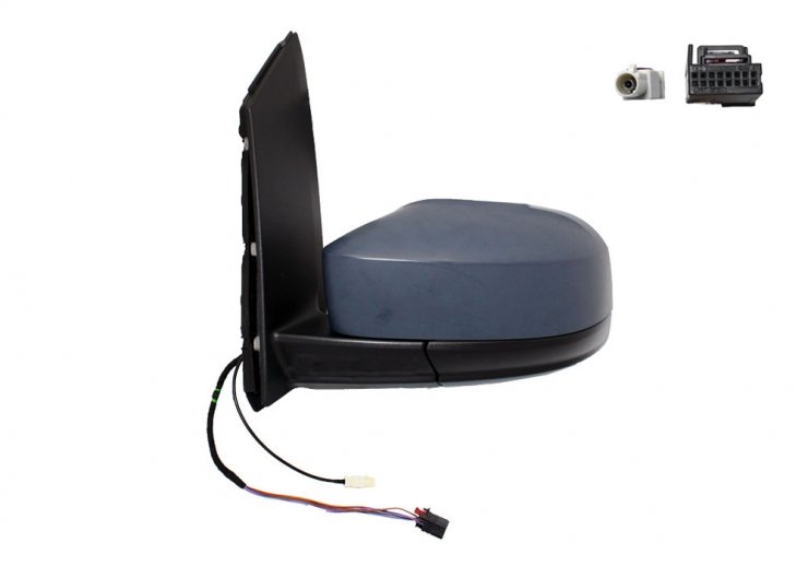 Espelho retrovisor elétrico esquerdo, asférico, aquecido, preparado, rebatível, com antena (7 pinos) VOLKSWAGEN-CADDY pour VOLKSWAGEN CADDY  pour VOLKSWAGEN CADDY