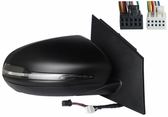 Acessar a peça Espelho retrovisor elétrico direito, asférico, aquecido, preparado, rebatível, com indicador, cortesia, memória, LED, side (8 pinos, 8 pinos)