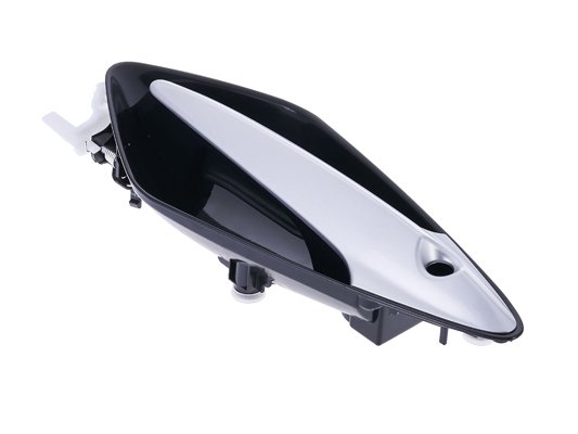 Acessar a peça Puxador porta frente esquerda prata preta com olho fechadura