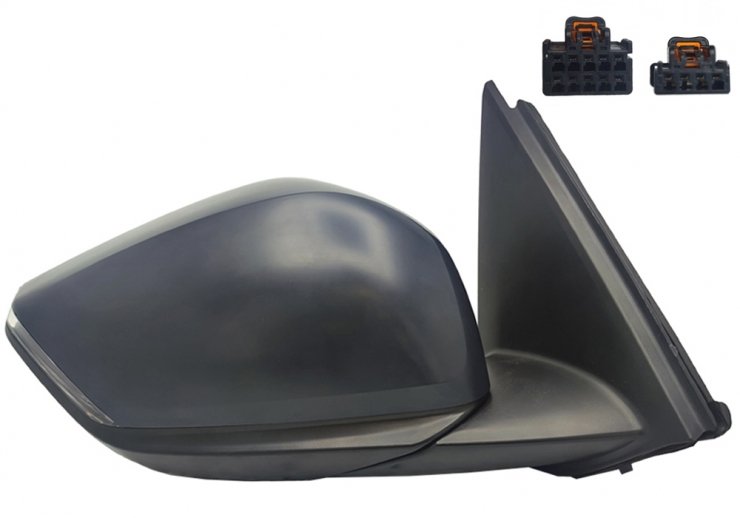 Espelho retrovisor elétrico direito, convexo, aquecido, preparado, rebatível, com indicador, sonda, cortesia (12 pinos) CITROEN-C4 pour CITROEN C4  pour CITROEN C4