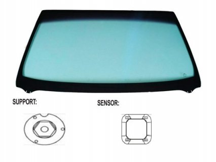 Acessar a peça Para-brisas verde controlo solar serigrafia modificada baseespelho sensor chuva janela