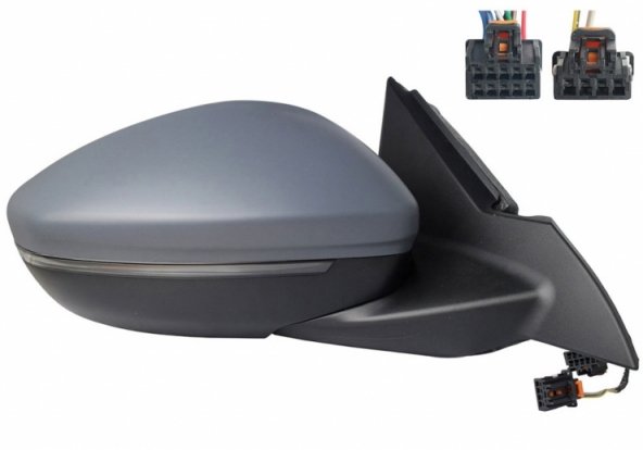 Acessar a peça Espelho retrovisor elétrico direito, convexo, aquecido, preparado, rebatível, com indicador, sonda, cortesia, side (4 pinos - 10 pinos)