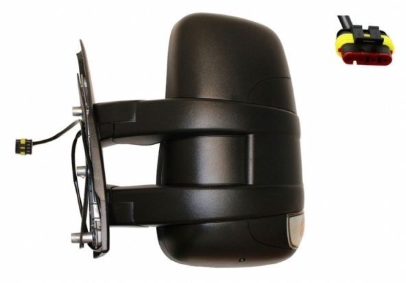 Acessar a peça Espelho retrovisor manual direito, convexo, com indicador (curto) (2 pinos)