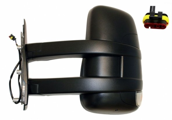 Acessar a peça Espelho retrovisor manual esquerdo, convexo, com indicador, sonda (longo) (4 pinos)