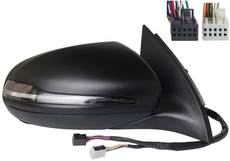 Acessar a peça Espelho retrovisor elétrico direito, asférico, aquecido, preparado, rebatível, com indicador, memória, LED (6 pinos - 7 pinos)