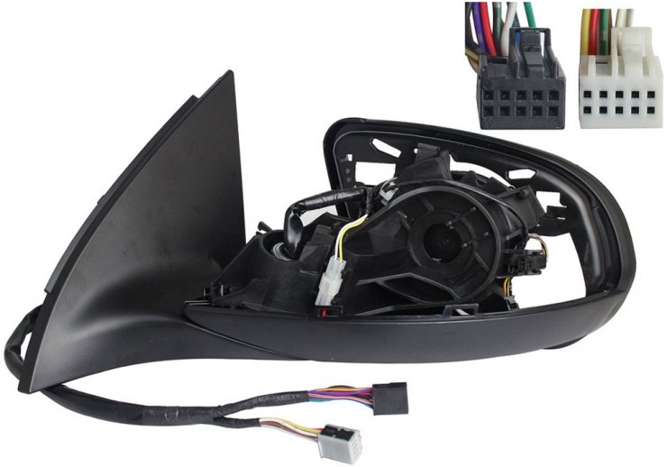 Acessar a peça Espelho retrovisor elétrico esquerdo, asférico, aquecido, preparado, rebatível, com indicador, memória, LED (6 pinos - 9 pinos)