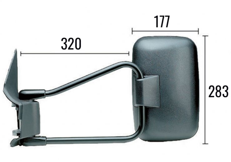 Acessar a peça Espelho retrovisor manual, esquerdo, convexo (longo)