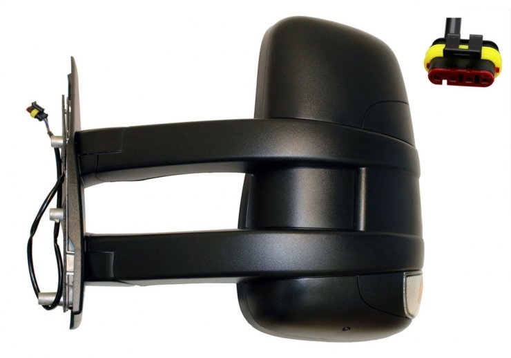 Acessar a peça Espelho retrovisor manual esquerdo, convexo, com indicador, sonda (longo) (4 pinos)