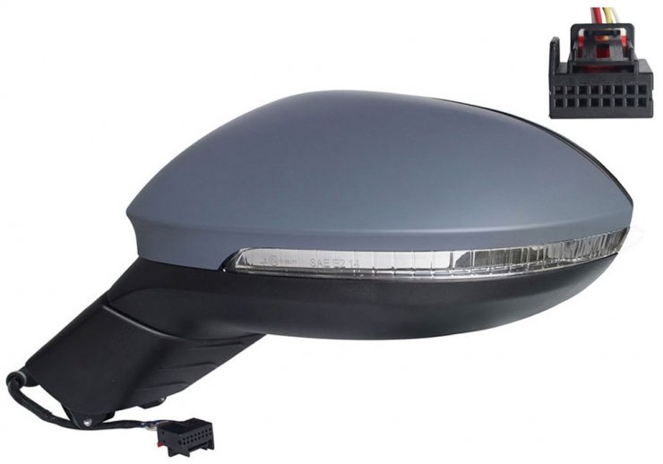 Espelho retrovisor elétrico esquerdo, asférico, aquecido, preparado, com indicador, LED (6 pinos)  pour VOLKSWAGEN ID  pour VOLKSWAGEN ID