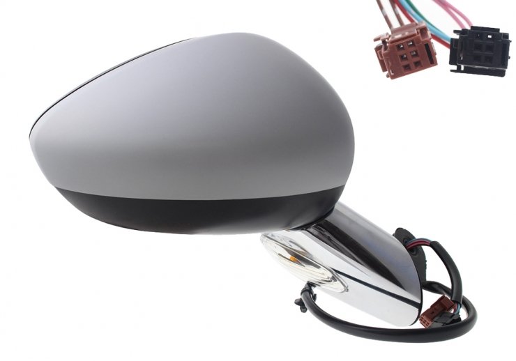 Espelho retrovisor elétrico direito, convexo, aquecido, preparado, rebatível, com indicador, sonda, base cromada (11 pinos) CITROEN-DS3  pour CITROEN DS3   pour CITROEN DS3