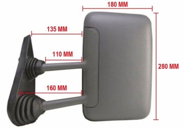 Acessar a peça Espelho retrovisor manual esquerdo, convexo (longo)