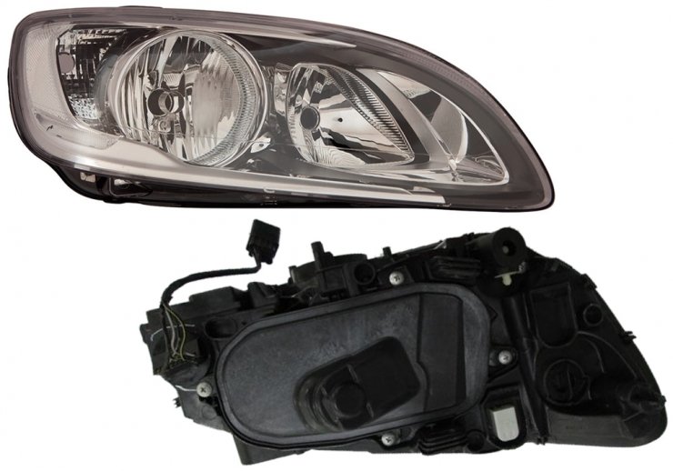 Acessar a peça Farol dir. led eletr com motor/base preta h7+h9+pwy24w carcaçaanclaje simple+pestana/tipo v