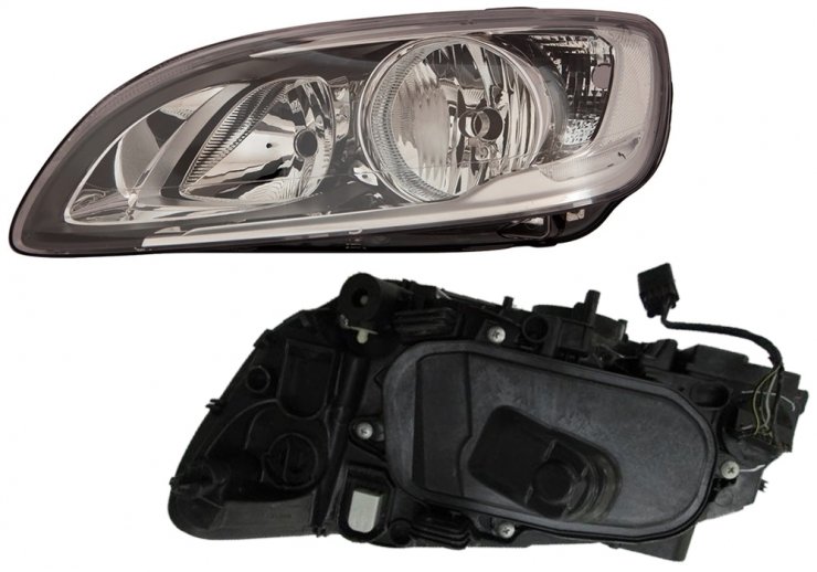 Acessar a peça Farol esq. led eletr com motor/base preta h7+h9+pwy24w carcaçaanclaje simple+pestana/tipo v