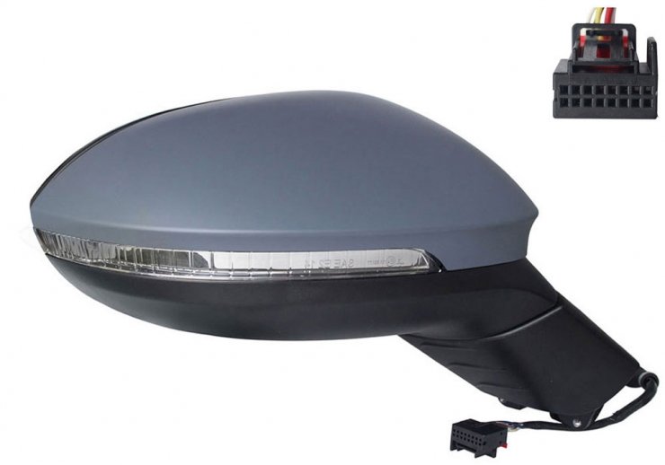 Acessar a peça Espelho retrovisor elétrico direito, convexo, aquecido, preparado, com indicador, LED (6 pinos)