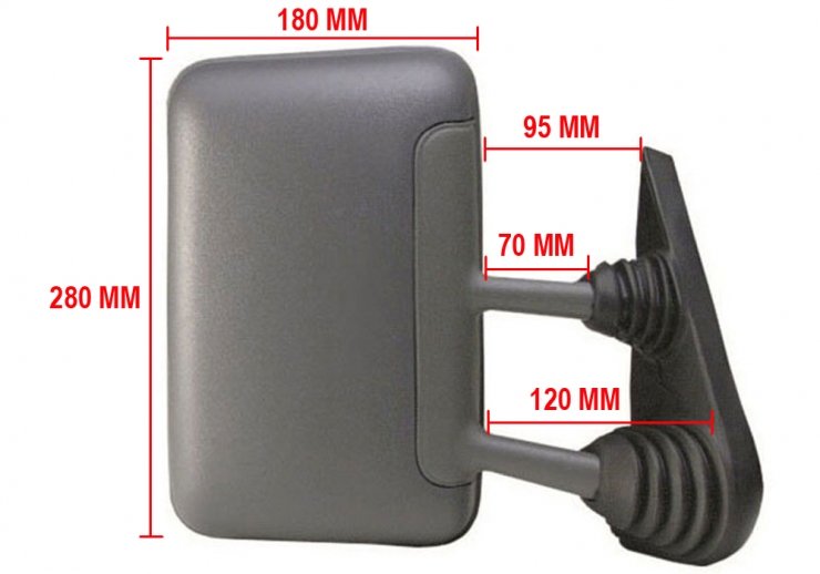 Acessar a peça Espelho retrovisor manual direito, convexo (curto) (até 1995)