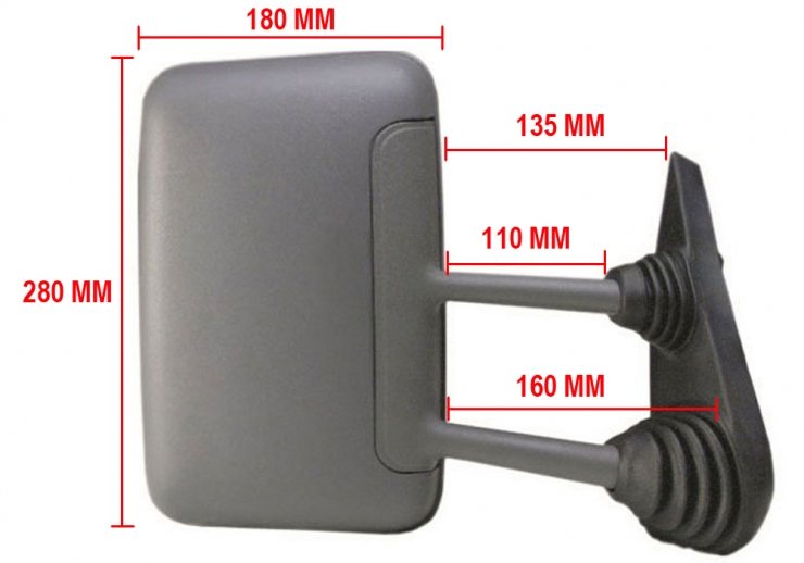 Acessar a peça Espelho retrovisor manual direito, convexo, aquecido (longo) (a partir de 1996)