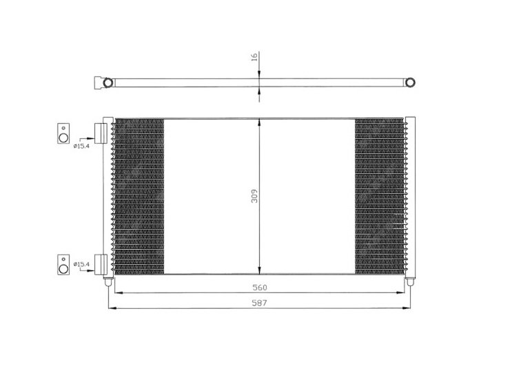 Acessar a peça Condensador de climatização 1.9jtd 09/01-> (562x331x16)