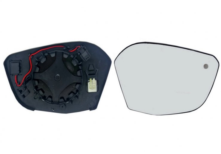 Acessar a peça Vidro + suporte do espelho retrovisor direito, convexo, aquecido, side (2 pinos)