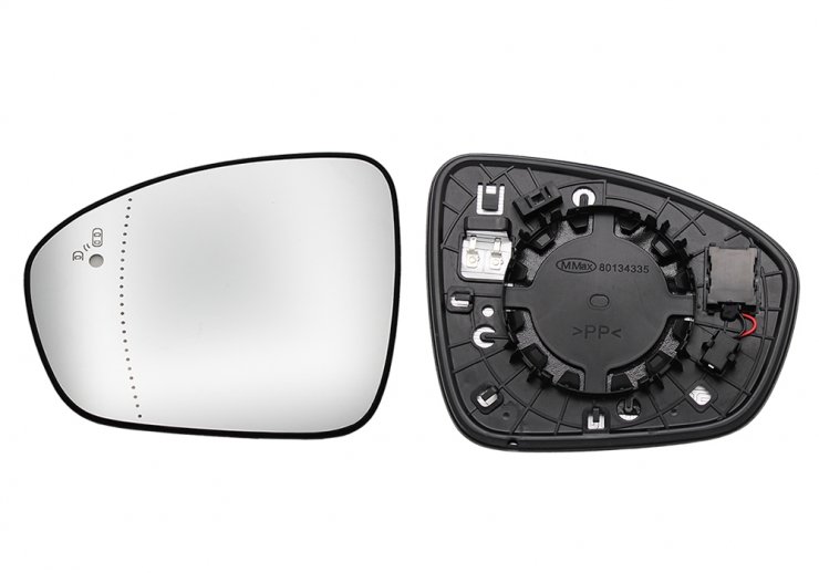 Acessar a peça Vidro + suporte do espelho retrovisor esquerdo, asférica, térmica, side (2 pinos)