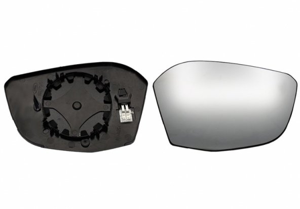 Acessar a peça Vidro + suporte do espelho retrovisor direito, convexo, aquecível Acessar a peça Vidro + suporte do espelho retrovisor direito, convexo, aquecível