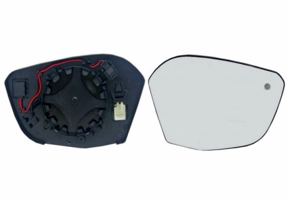 Acessar a peça Vidro + suporte do espelho retrovisor direito, convexo, aquecido, side (2 pinos) Acessar a peça Vidro + suporte do espelho retrovisor direito, convexo, aquecido, side (2 pinos)