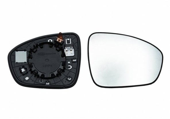 Acessar a peça Vidro + suporte do espelho retrovisor direito, convexo, aquecível Acessar a peça Vidro + suporte do espelho retrovisor direito, convexo, aquecível