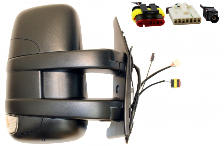 Acessar a peça Espelho retrovisor elétrico direito, convexo, aquecido, com indicador, com antena (curto) (9 pinos)