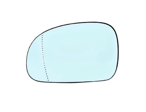Acessar a peça Vidro + suporte retrovisor direito, convexo, azul, térmico (74mm)