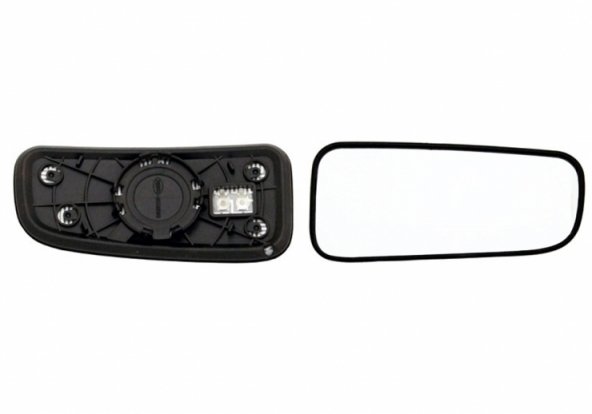 Acessar a peça Vidro + suporte do espelho retrovisor direito, ângulo morto, convexo, aquecido Acessar a peça Vidro + suporte do espelho retrovisor direito, ângulo morto, convexo, aquecido