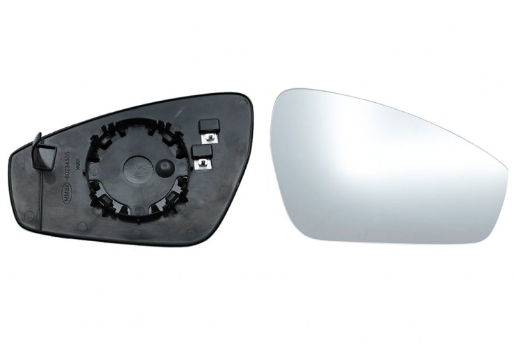 Acessar a peça Vidro + suporte espelho retrovisor direito, convexo, aquecido, com pino anti-vibração (2 pinos)