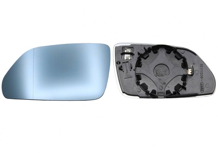 Acessar a peça Vidro + suporte do espelho retrovisor esquerdo, asférico, azul, térmico (2 pinos)