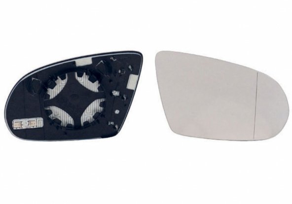 Acessar a peça Vidro + suporte do espelho retrovisor direito, convexo, aquecido Acessar a peça Vidro + suporte do espelho retrovisor direito, convexo, aquecido