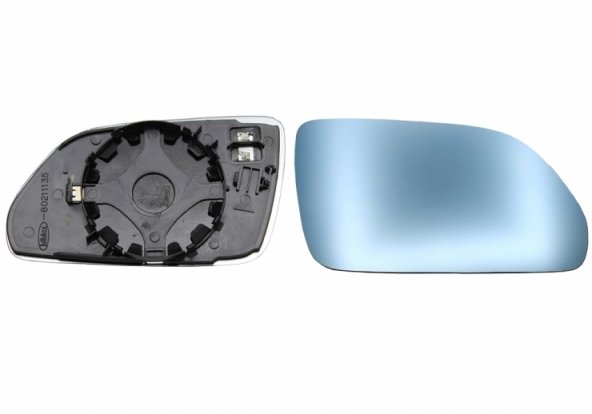 Acessar a peça Vidro + suporte do espelho retrovisor direito, convexo, azul, aquecido (2 pinos)