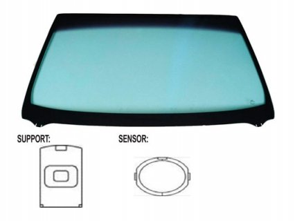 Acessar a peça Para-brisas verde controlo solar serigrafia modificada baseesp. sensor chuva/luz janela