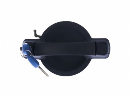 Acessar a peça Puxador porta frente direita rugosa preta com olho fechadura com conjunto chaves com bombin