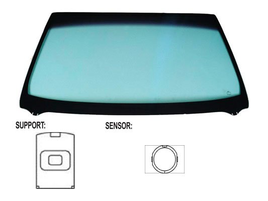 Acessar a peça Para-brisas verde acustico serigrafia modificada base espelho sensor chuva/luz janela