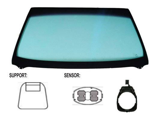 Acessar a peça Para-brisas verde serigrafiadobase espelho sensor chuva/luzjanela