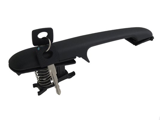 Acessar a peça Puxador porta traseira reversivel preta rugosa com conjunto chaves