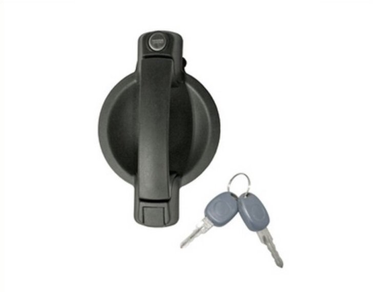 Acessar a peça Puxador exterior  tras direita, preta, com chave