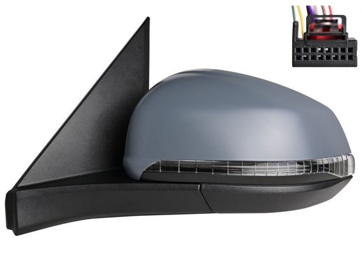 Espelho retrovisor elétrico esquerdo, convexo, aquecido, preparado, rebatível, com pisca, cortesia (9 pinos) ACCESSOIRES CAMION-GUARDALAMAS E CALÇOS pour VOLKSWAGEN MULTIVAN  pour VOLKSWAGEN MULTIVAN