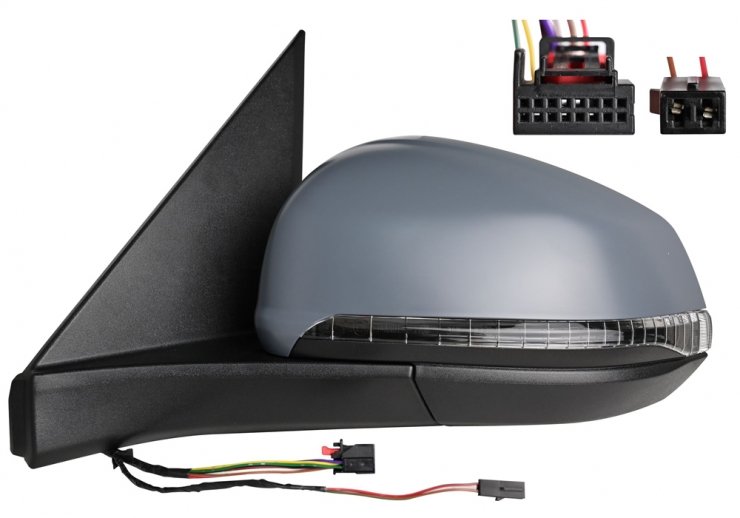 Espelho retrovisor elétrico esquerdo, convexo, aquecido, preparado, rebatível, com pisca, cortesia, side (11 pinos) ACCESSOIRES CAMION-GUARDALAMAS E CALÇOS pour VOLKSWAGEN MULTIVAN  pour VOLKSWAGEN MULTIVAN