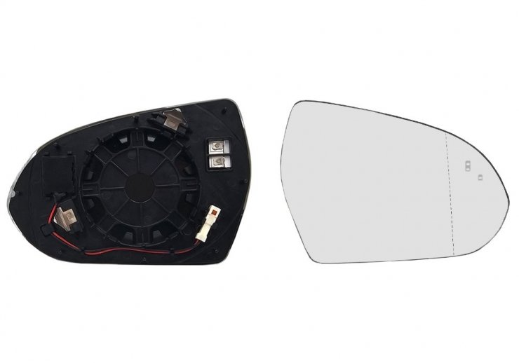 Acessar a peça Vidro + suporte do espelho retrovisor direito, asférico, térmico, side (2 pinos)