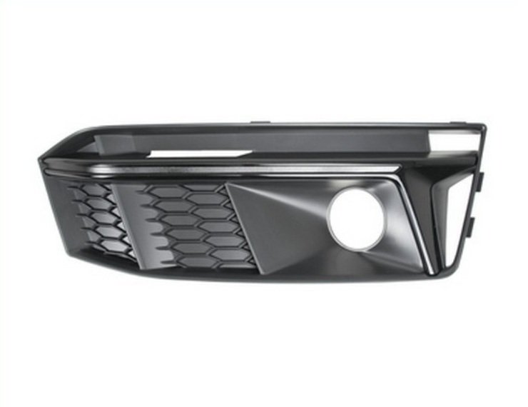 Acessar a peça Grelha para choques direito, preta, farol farol nevoeiro (S-Line)