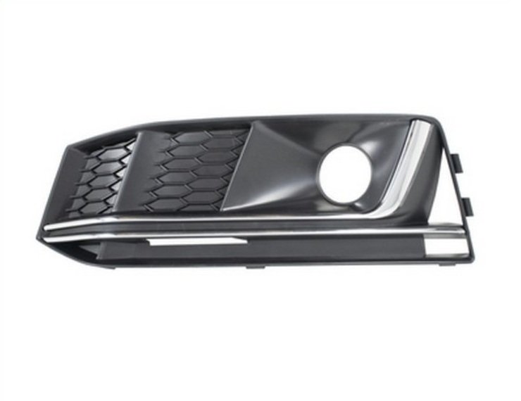 Acessar a peça Grelha para choques esquerdo preta, farol farol nevoeiro, friso cromado (S-Line)