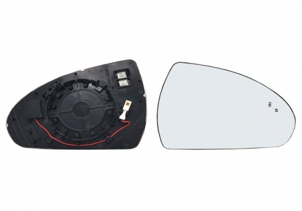 Acessar a peça Vidro + suporte do espelho retrovisor direito, convexo, aquecido, side (2 pinos) Acessar a peça Vidro + suporte do espelho retrovisor direito, convexo, aquecido, side (2 pinos)