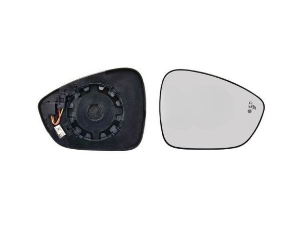 Acessar a peça Vidro + suporte do espelho retrovisor direito, convexo, aquecido, side (2 pinos) Acessar a peça Vidro + suporte do espelho retrovisor direito, convexo, aquecido, side (2 pinos)