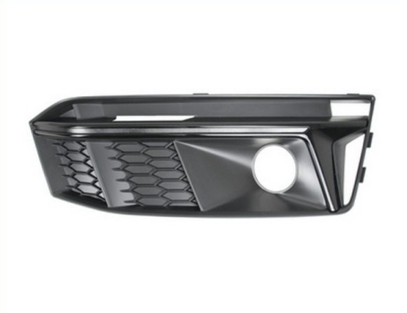 Acessar a peça Grelha para choques direito, preta, farol farol nevoeiro (S-Line)