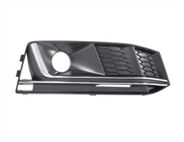 Acessar a peça Grelha para choques direito preta, farol farol nevoeiro, friso cromado (S-Line)