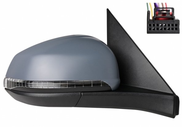 Acessar a peça Espelho retrovisor direito elétrico, convexo, aquecido, preparado, rebatível, com pisca, cortesia (9 pinos)