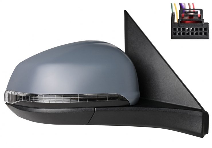 Acessar a peça Espelho retrovisor direito elétrico, convexo, aquecido, preparado, rebatível, com pisca, cortesia (9 pinos)